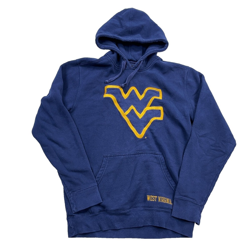 West Virginia Mountaineers Hoodie Women Small Blue Sweatshirt WVU VTG Y2K Sewn